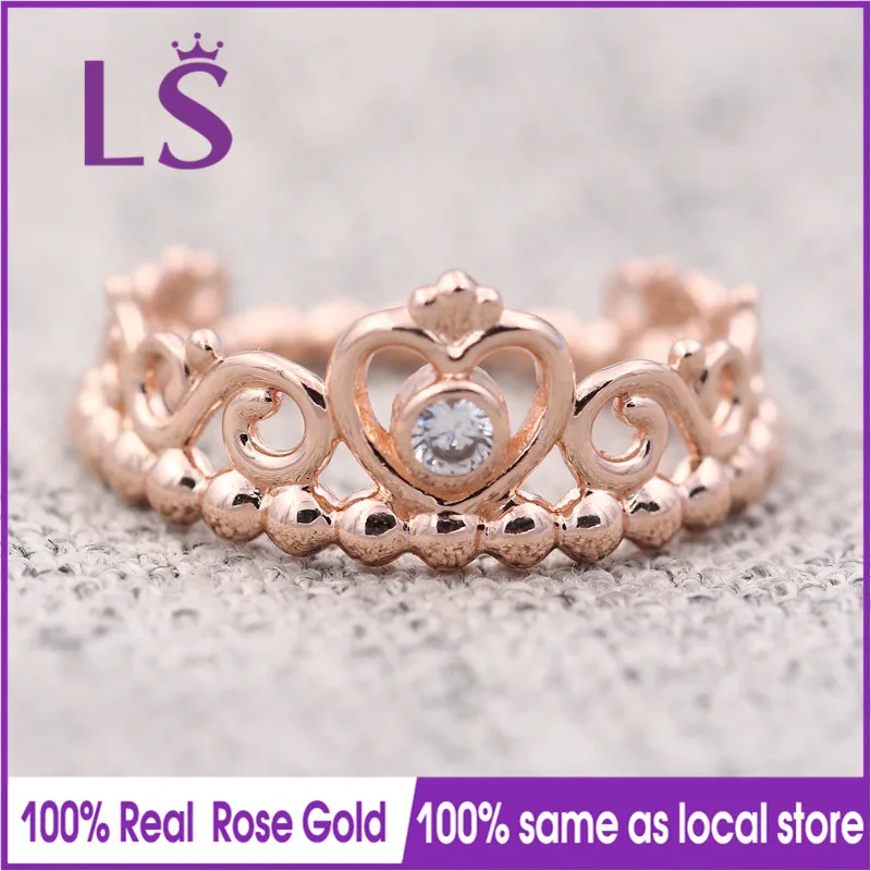 LS Hot Sale Rose Gold My Princess Tiara Ring Wedding Rings for Women.Compatible With Original Jewelry.Fashion Lady Jewelry.Z | Украшения и