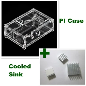 

Transparent Pi Box for Raspberry Pi + pure aluminum heat sink set kit (3pcs/kit)