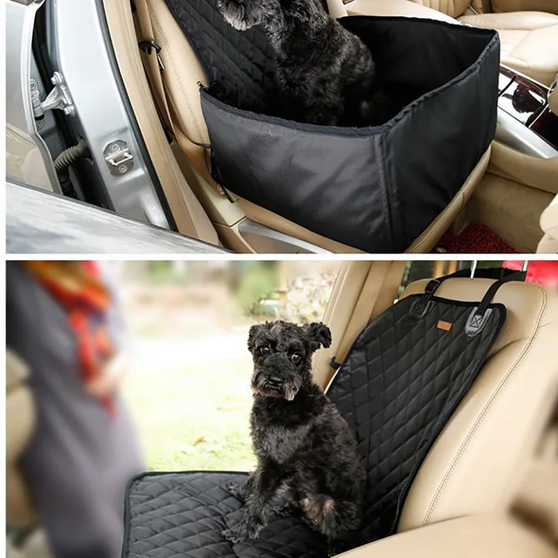 Pet Car Seat Front Seat Cover for Dog Cat, Portable 2-in-1 Dog Seat Protection Non-Slip Waterproof with Safety Belt