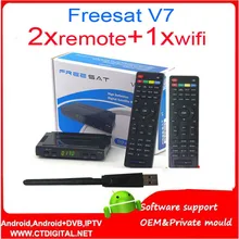 Freesat V7 hd+2pcs v7remote control+wifi/AV diseqc receptor decodificador HD Satellite TV Receiver 1080P powervu set top box