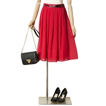 Распродажа, новая шелковая Офисная Женская юбка, Шелковая плиссированная юбка, M L