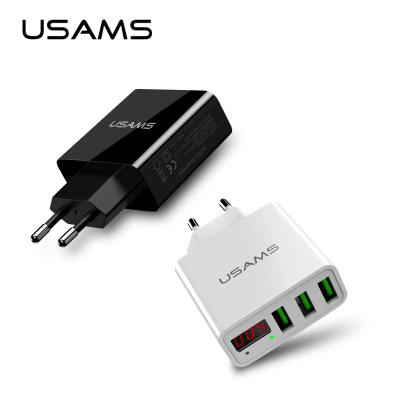 USAMS USB Зарядное Устройство 5 V 3.4A полностью Быстрое США ЕС Путешествия зарядное
