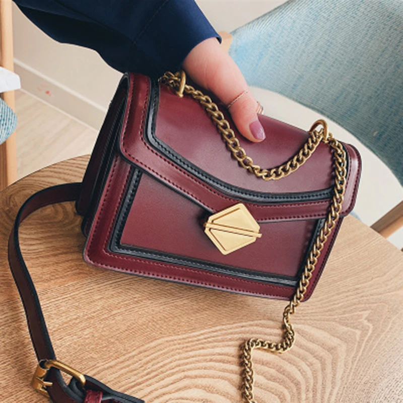 

2019 four seasons new texture wild chain single shoulder small square bag fashion elegant multifunctional female small bag
