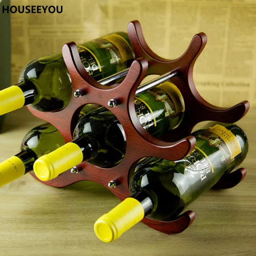 Buy Wooden Barware Wine Bottle Organizer Holder