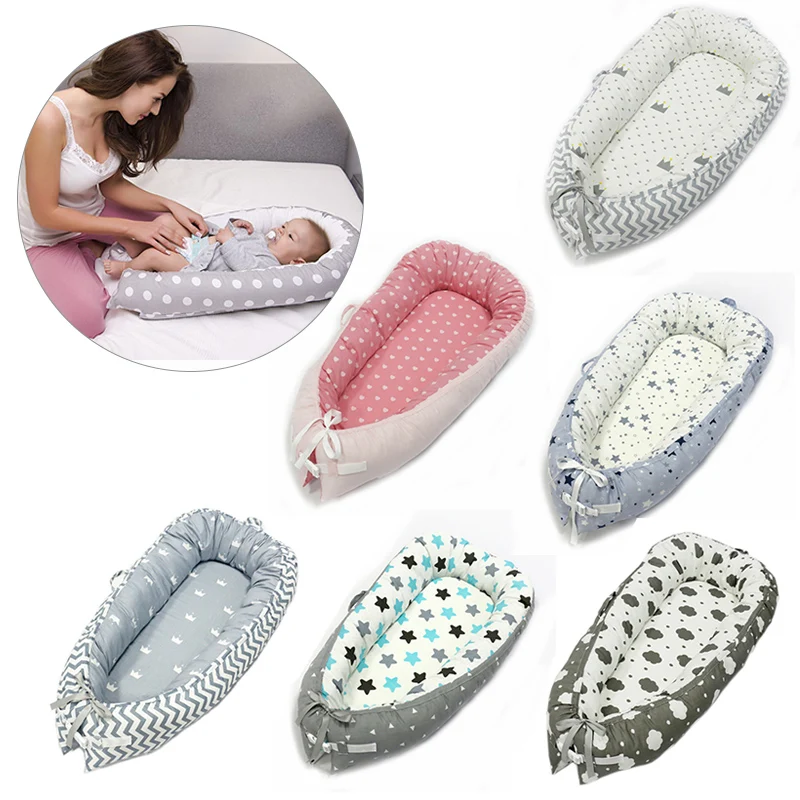 

Newborn Baby Portable Crib Soft Cotton Removable&Washable Travel Bed for Children Infant Kids Nest Bed Crib Cushion Mattress