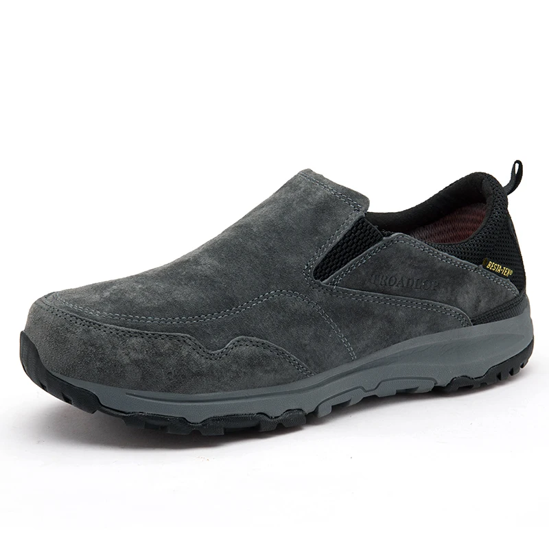 Men Slip-On Leather Outdoor Hiking Shoes Suede Sport Sneakers Men Climbing Trekking Shoes