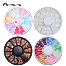 Беззеркальные желеобразные цветные стразы кошачьи глаза для ногтей, колеса с плоской задней поверхностью, 3D украшения для маникюра, украшения для маникюра, сделай сам