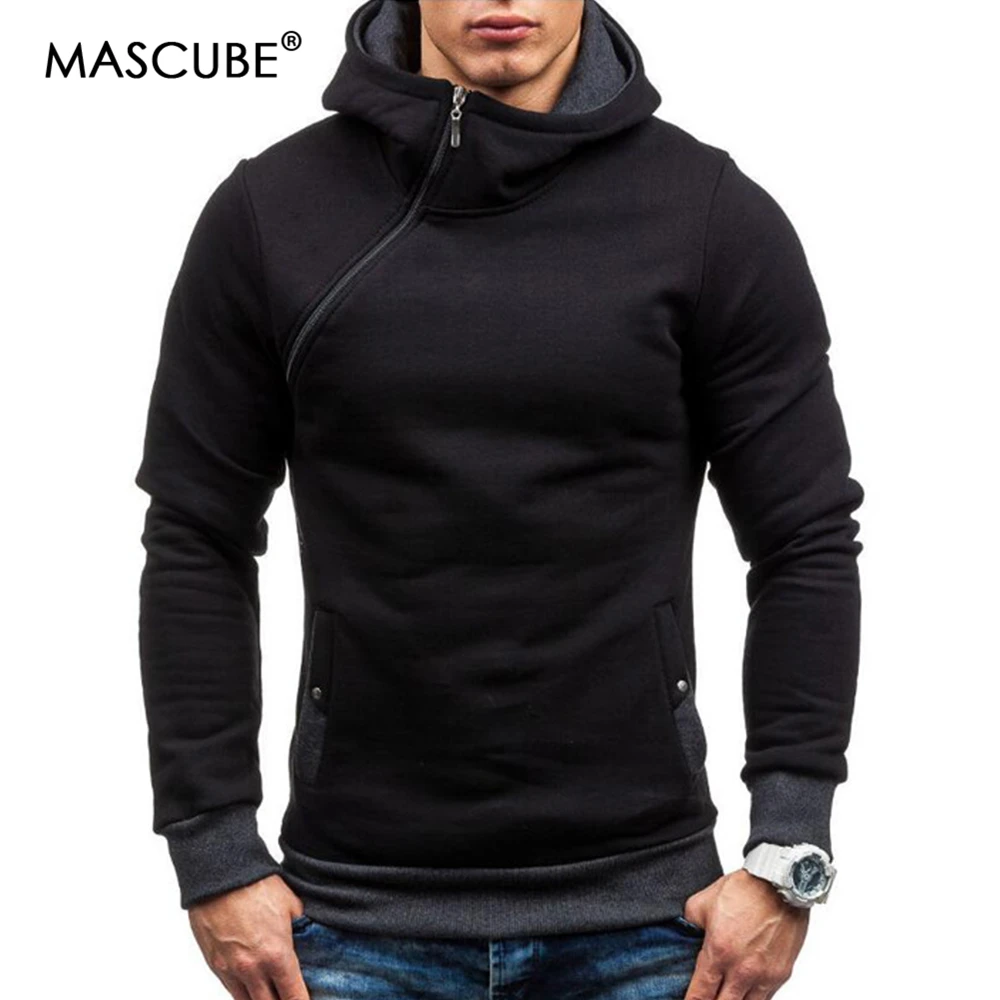 

MASCUBE Men Autumn Sets Winter Solid Color Fleece Tracksuit Sudaderas Hombre Hip Hop Male Hooded Sportswear Plus Size 3XL