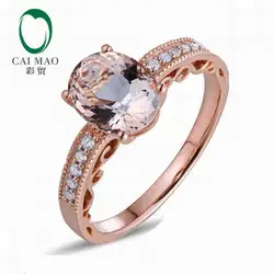CaiMao 18KT/750 розовое золото 1,68 ct натуральный морганит и 0.10ct круглой огранки обручение Драгоценное кольцо ювелирные изделия