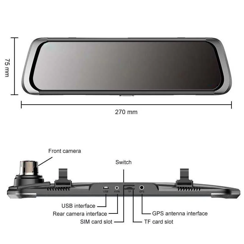  ANSTAR Car Dvr 4G Android Mirror Dash Camera 10