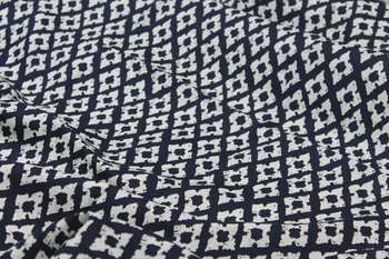 

1 meter 100% cotton canvas sofa fabric, navy bottom with white diamond print, table cloth curtain cotton sofa cover CR-659