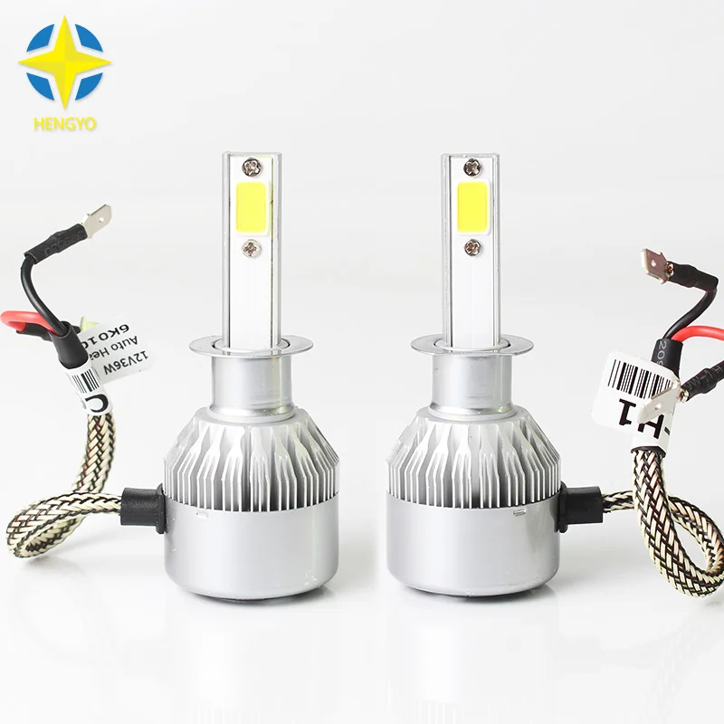

2pcs H1 COB LED Car Headlight Bulb Kit 72W 8000lm Auto Front Light H1 Fog Light Bulbs 6500K 12V 24V Led Automotive Headlamp#C6