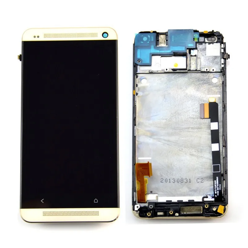Для htc один M7 ЖК-дисплей дисплей сенсорный экран с планшета + рамка золото