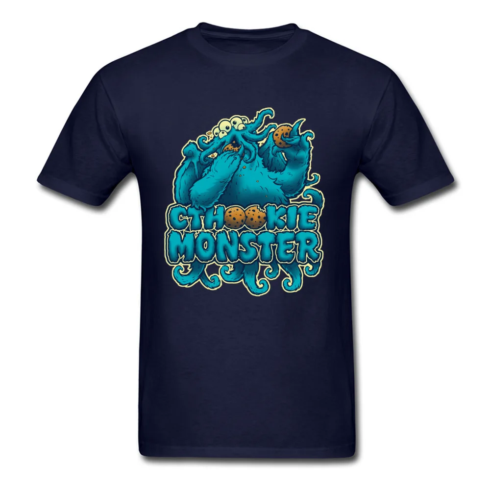 cthookie monster 5175 Tops Shirt Brand New Crewneck Printed On Short Sleeve Pure Cotton Men Top T-shirts Design Tee-Shirts cthookie monster 5175 navy