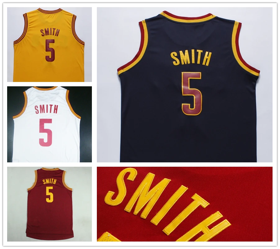 Men's Basketball Jersey #5 JR Smith Jerseys blue yellow red white Embroidery logo REV 30 Stitched sport shirt Accept custom | Спорт и