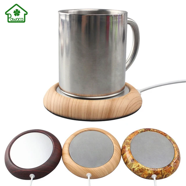 Imitation Wood Metal Usb Insulation Mat Coffee Mug Warmer Imitation Wood Metal Usb Insulation Mat Coffee Mug Warmer Desktop Cup Electric Beverage Heater Aluminum