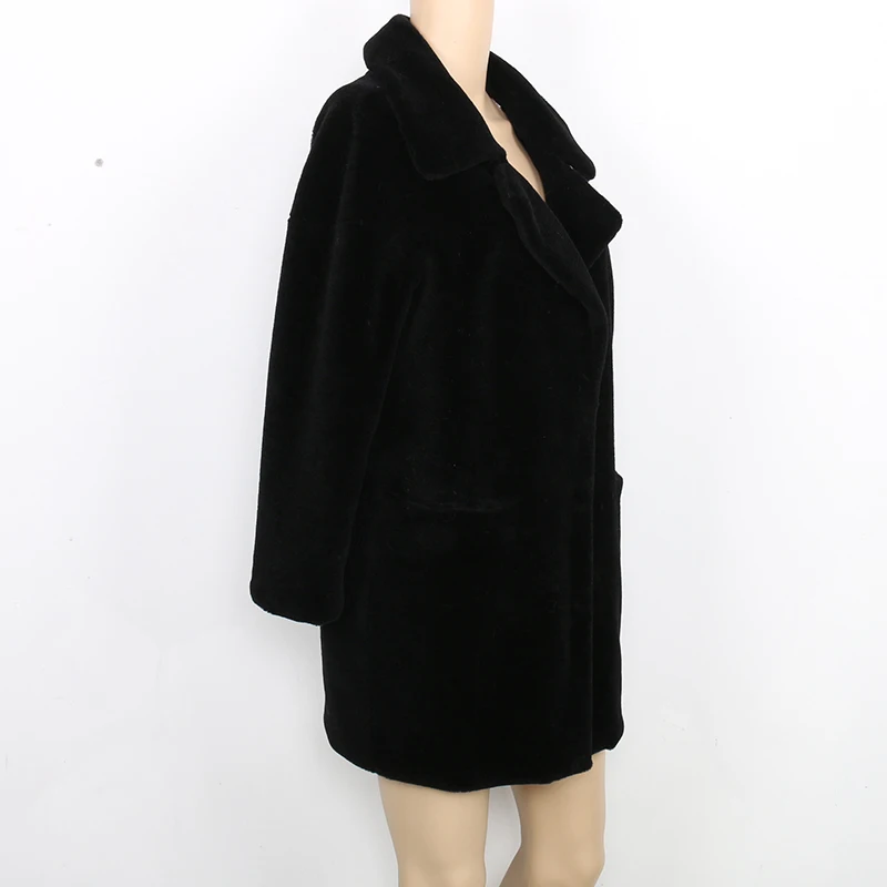 Nerazzurri длинное пальто из овечьей шерсти зима женское брендовое, черное пальто с заниженным плечом, шуба натуральный мех большого размера, куртка из овечьей шерсти, пальто из натурального меха ягненка, 5xl 6xl 7xl
