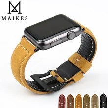 Браслет MAIKES из натуральной кожи 44 мм 40 мм для apple watch ремешок для часов 42 мм 38 мм iwatch серия 5 4 3 2 1