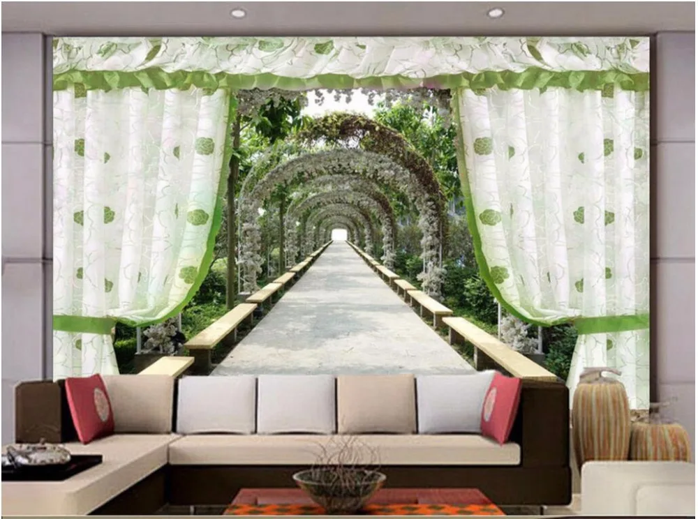 3d Wallpaper Custom Photo Mural Curtain Garden Corridor Picture Living Room Decor Painting 3d Wall Mural Wallpaper For Walls 3 D Mural Wallpaper For Walls 3d Wall Murals Wallpaper3d Wallpaper Aliexpress