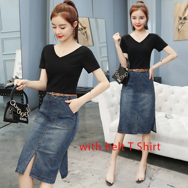 Vetevidi Летняя женская ВИНТАЖНАЯ ДЖИНСОВАЯ Юбка Джинсы Женская высокая талия юбка средней длины модная Передняя многорядная Пряжка ковбойская юбка для девочек