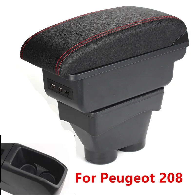 Для peugeot 208 подлокотник коробка peugeot 208 Универсальный центральный автомобильный подлокотник для хранения коробка модификации аксессуары