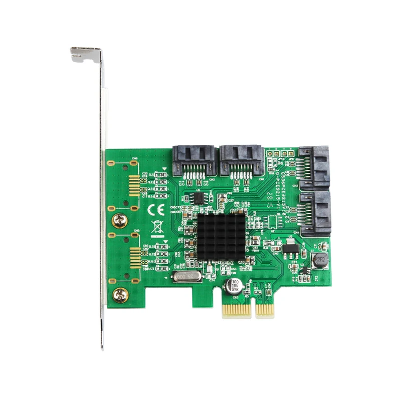 SATA карта PCI-e 4 порта 6G SATA III 3,0 плата контроллера Marvell 88SE9215 без Raid PCIE 2,0x1 плата расширения низкопрофильный кронштейн