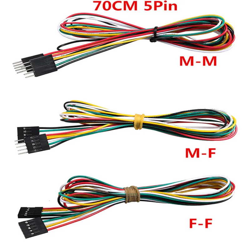 

Jumper Wires 10pcs/lot 5pin 70cm M-M M-F Female to Female DuPont Cable Line Breadboard Wires for Electronic DIY