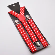 Женские/мужские/скобы для взрослых эластичные тонкие красные подтяжки с узором в горошек 1 дюйм широкие смешанные y-образные подтяжки опт и розница