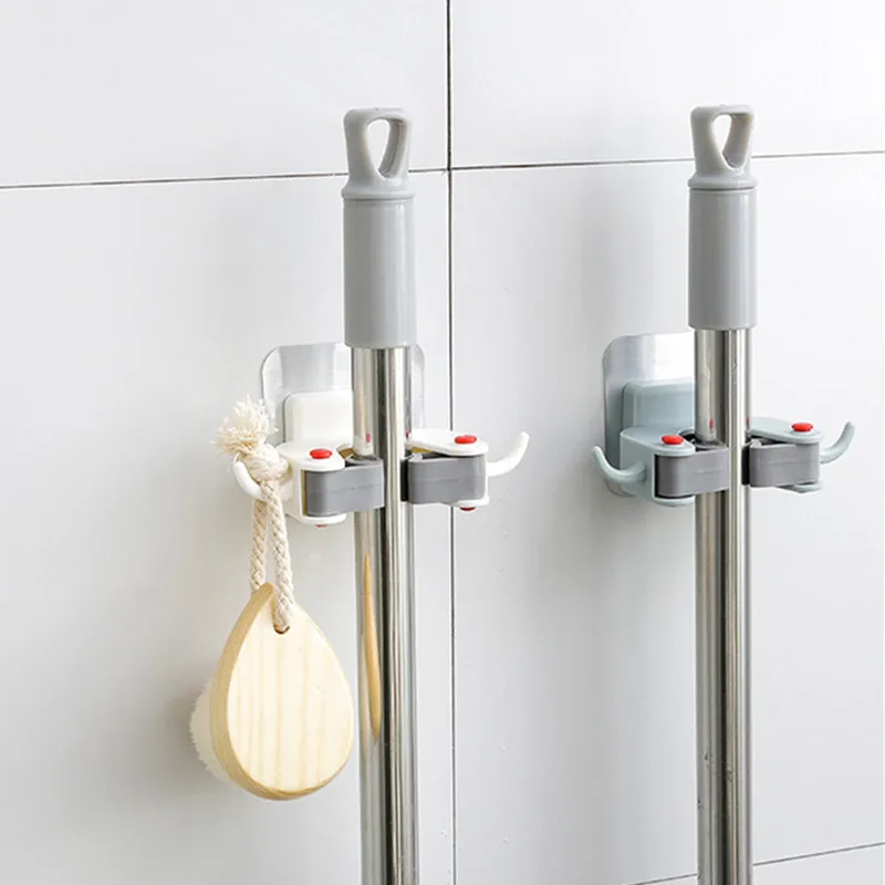 MOM'S ручная домашняя кухонная для хранения зажим для швабры крючки без следа Швабра Держатель для ванной комнаты