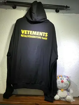 

2019SS NEW TOP Vetements Yellow letter Men Women Pullover Hoodies hip hop kanye Fashion Casual Cotton Sweatshirts S-XL