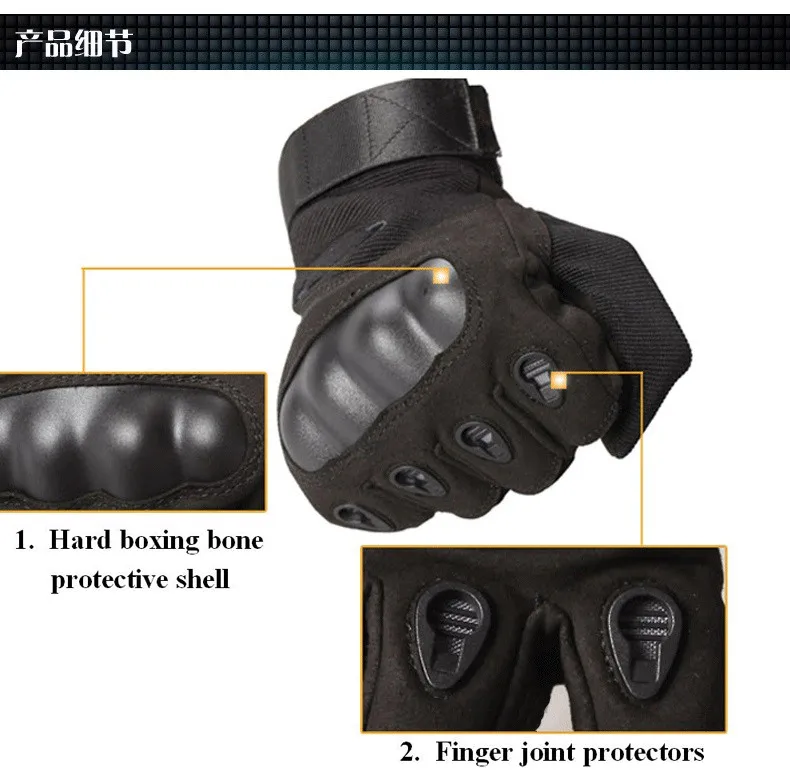 2016 New Outdoor Fashion Men Motorcycling Mountain Climbing Paintball Shooting Full Finger Army Military Tactical Hiking Gloves Size M-XL Outdoor Gloves Mens