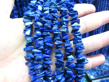 

40inch 6-10mm Genuine (Natural)Lapis Lazulie Beads chips inrregular freeform Blue Gold Lapis Gemstone necklace