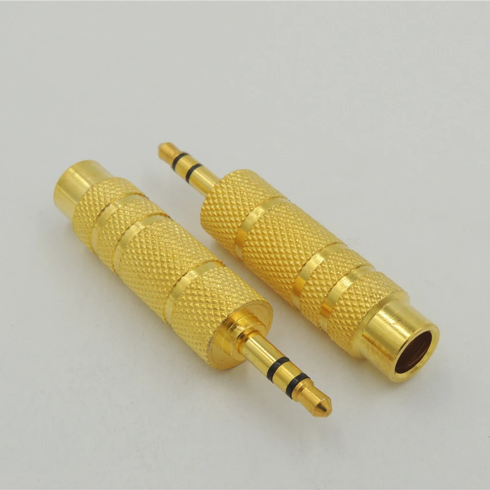 Gold Plated 3.5mm (1/8 inch) Stereo Plug to 6.35 mm (1/4 inch) Male to
