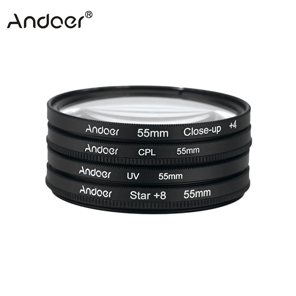 Кольцевой поляризационный фильтр Andoer 55 мм-77 мм UV + CPL Close-Up 4 Star 8 точек макрофильтр