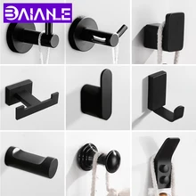 Robe Hook Black Decorative Coat Hooks Rack Wall Hanger Single Stainless Steel Bathroom Hook for Towels Hat Bag Rack Wall Mounted Robe Hook Black Decorative Coat Hooks Rack Wall Hanger Single Stainless Steel Bathroom Hook for Towels Hat Bag Rack Wall Mounted