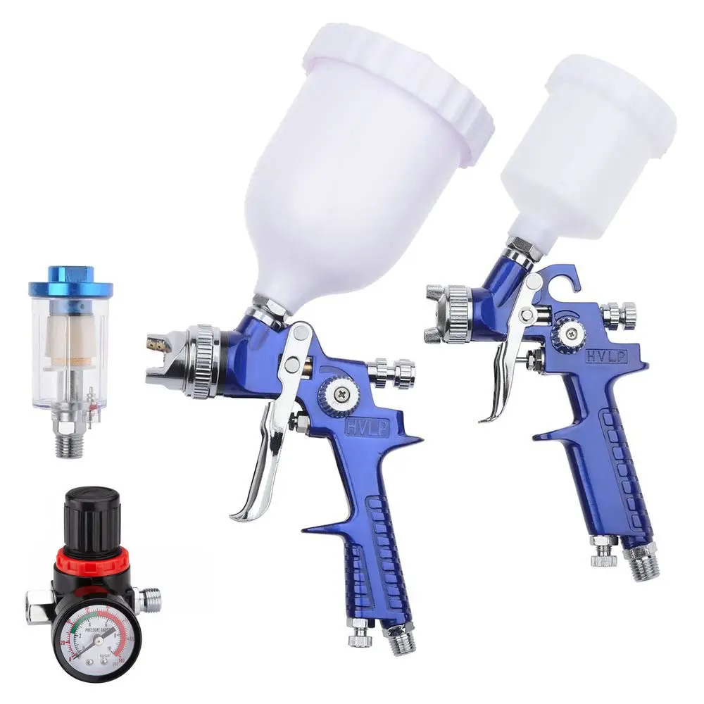 

HVLP Gravity Feed Spray Gun Air Regulator Auto Paint Primer Prime Car Sprayer