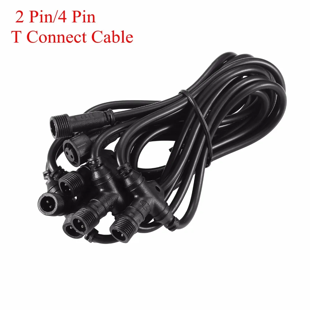 Classificação à Prova Luzes de Cores Cabo de Conexão Rgb de 4 Água Preto pc 3 m Única Cor Luzes 2 Pin – Pinos t d’ Ip67 Ul2464 Fio