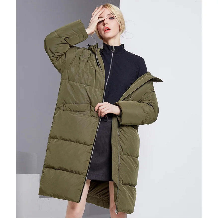 2018 New Ladies Long Winter Warm Coat Women White Duck Down Jacket