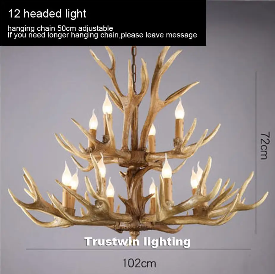 Us 4588 5 Offamerikanischen Europa Land Baum Zweig Vintage Retro Led Anhänger Licht Lampe Buck Deer Horn Geweih Moderne Decke Hängende Lampe