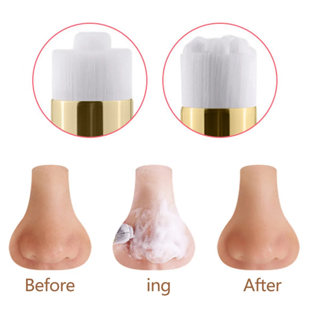 

1PC Ultrafine Fibre Nose Blackhead Acne Removal Brush Nasal Pore Deep Cleaning Portable Pro Soft Double Hair Face Washing Brush