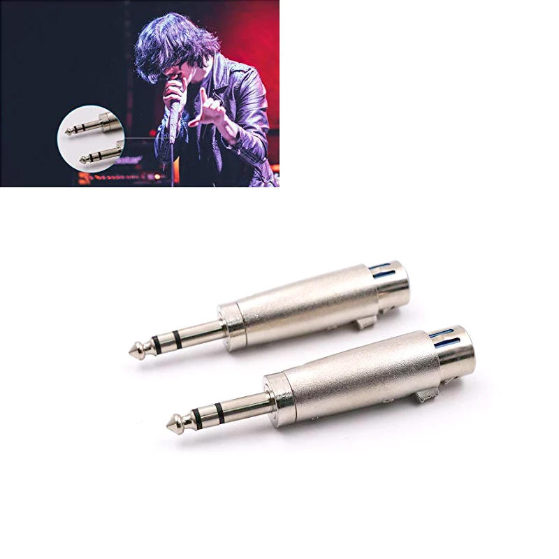 3 конт. xlr гнездо 1/4 &quot6 35 мм штекер стерео микрофон никелированный адаптер разъем