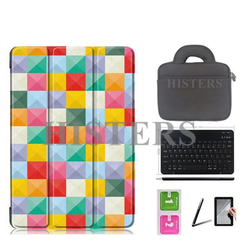 Для huawei MediaPad M5 Lite 10,0 10,1 дюйма BAH2-W19 BAH2-L09 BAH2-W09 Smart Cover+ Bluetooth клавиатура+ сумка+ стилус+ Защитная пленка на экран+ влажные салфетки - Цвет: HLF-BBK10