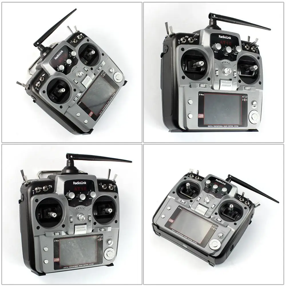 

RadioLink AT10 II 2.4G 10CH Remote Control System Transmitter R12D Receiver RX PRM-01 RC Copter DIY Aircraft Remote Controller