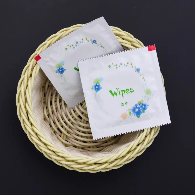 spesifikasi 10X Kartun Floral Cetak Kondom Bentuk Tisu Basah Jaringan Tangan Membersihkan Wajah Perjalanan