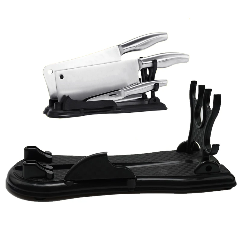 

1Pcs New Vertical Plastic Knife Holder Multi-function Storage Turret Double Three-knife Removable Block for Knives Kitchen Tools