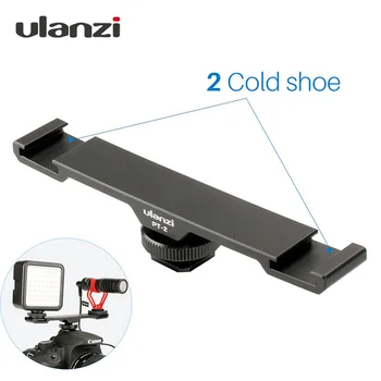 

Ulanzi On-Camera Microphone Mount Dual Hot Shoe Extension Light Support Bracket Bar Plate Adapter 1/4" for Rode Mic BY-MM1