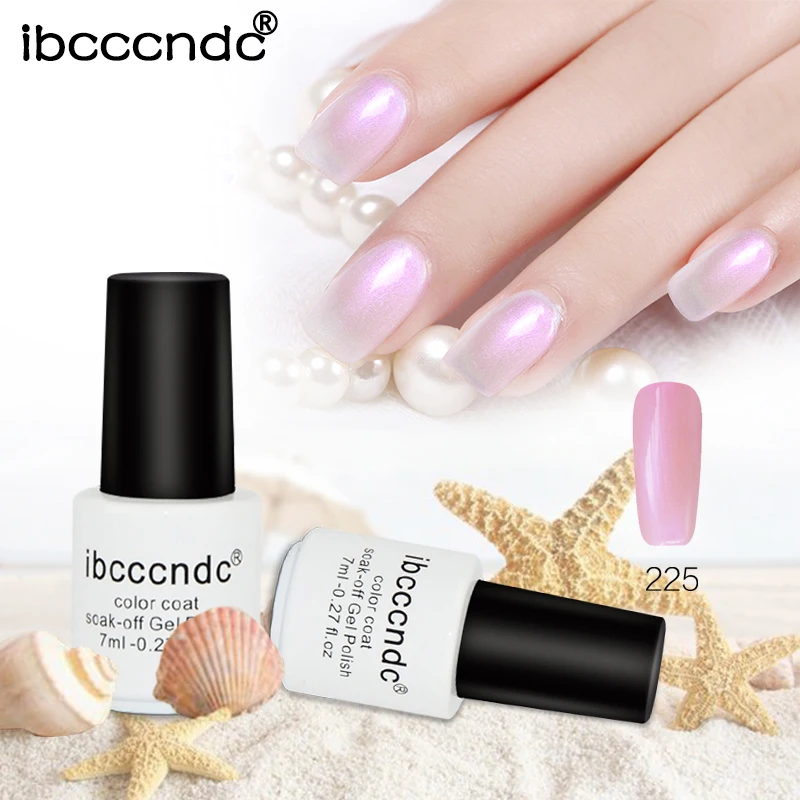 Ibcccndc 7ML Shell Gel Nail Polish 12 Pearl White Colors for Beach