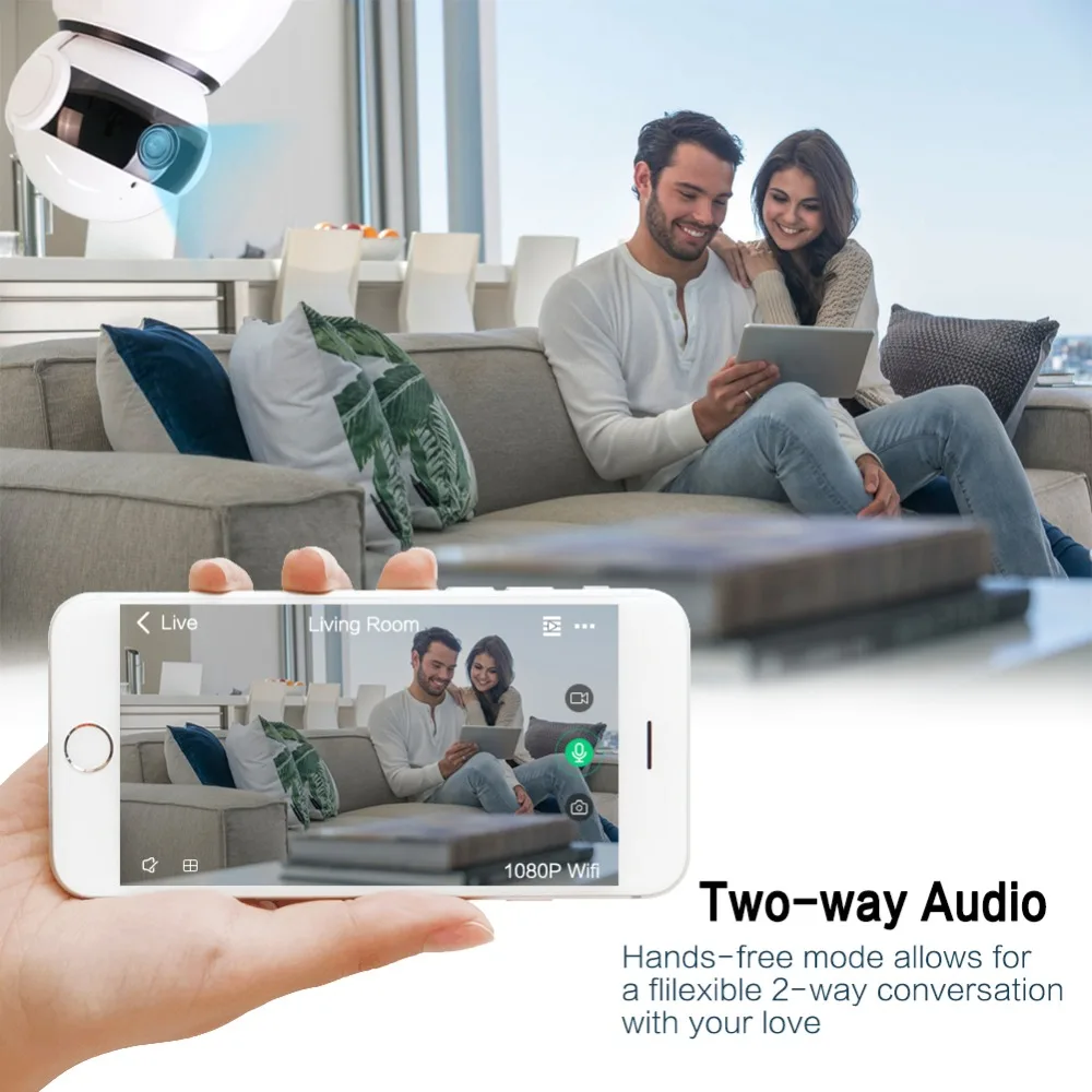 Graneywell Wi-Fi Камера 1080 P HD видеонаблюдения Камера охранных Беспроводной Камера Видеоняни и радионяни ИК ночного наблюдения Камера