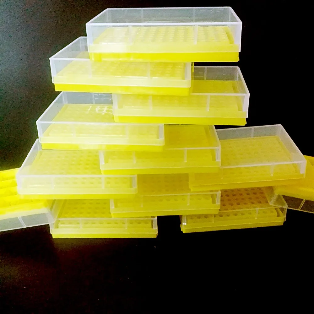 96-Well Laboratory plastics Centrifuge tube box Text Tube Rack, 0.2ml, with Transparent Lid, Pack of 3 piece