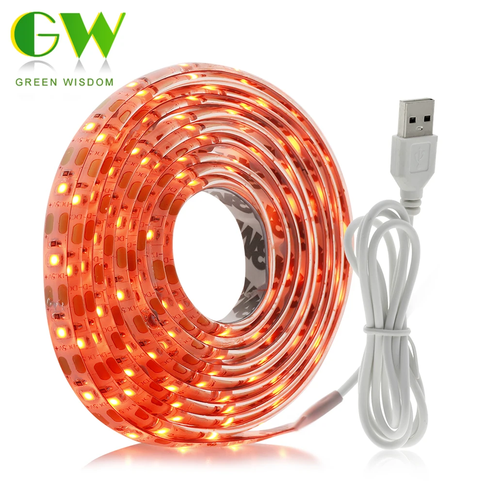 

USB LED Strip Lamp DC5V 2835 SMD Orange Red Flexible LED Light Neon Tape 1M 2M for TV Screen Background Bias Decorative Lighting